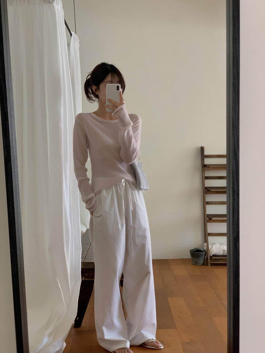 Nudy rib linen knit-4col