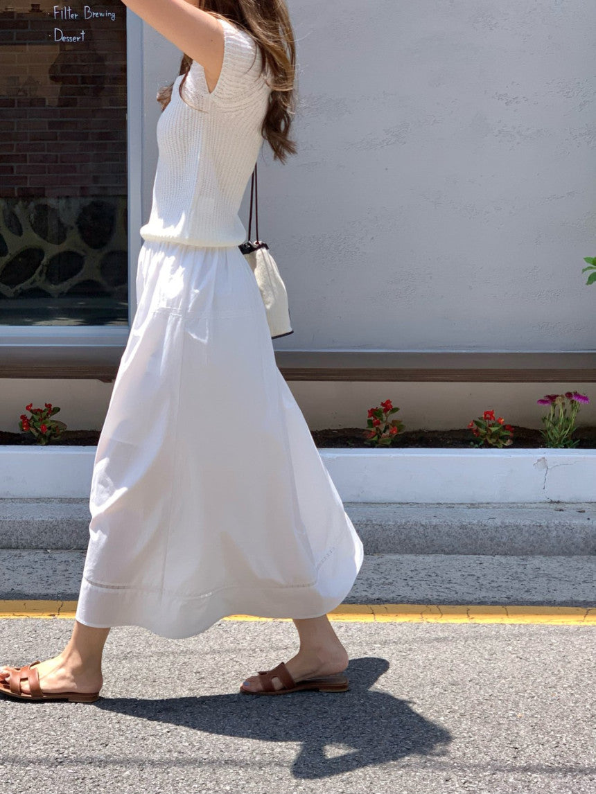 Pli lace full skirt-2col