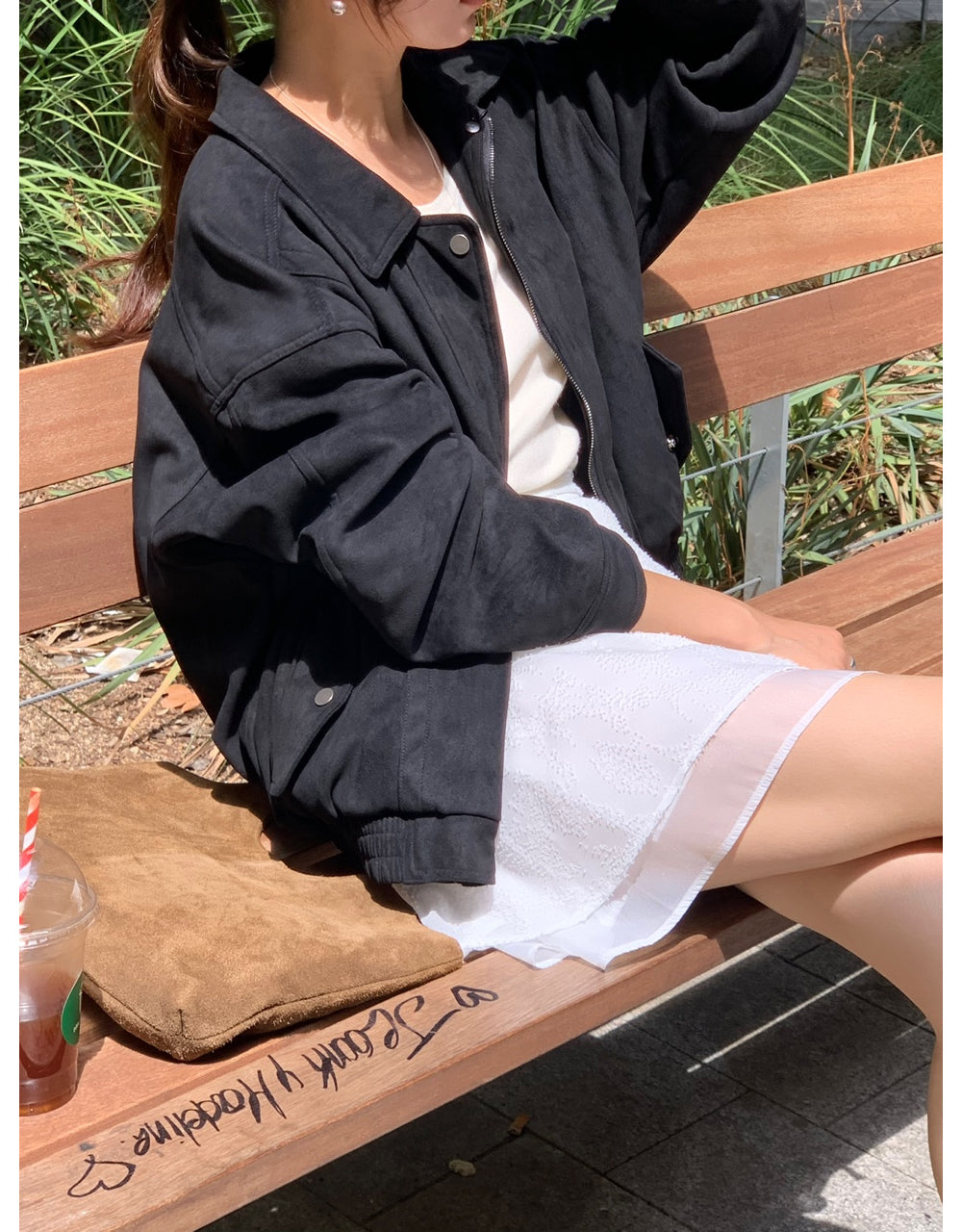 Alpha leather&suede jacket-2type