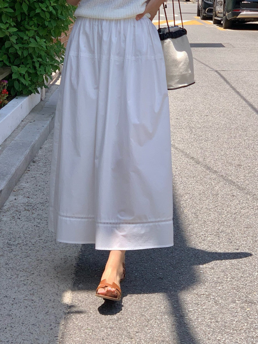 Pli lace full skirt-2col