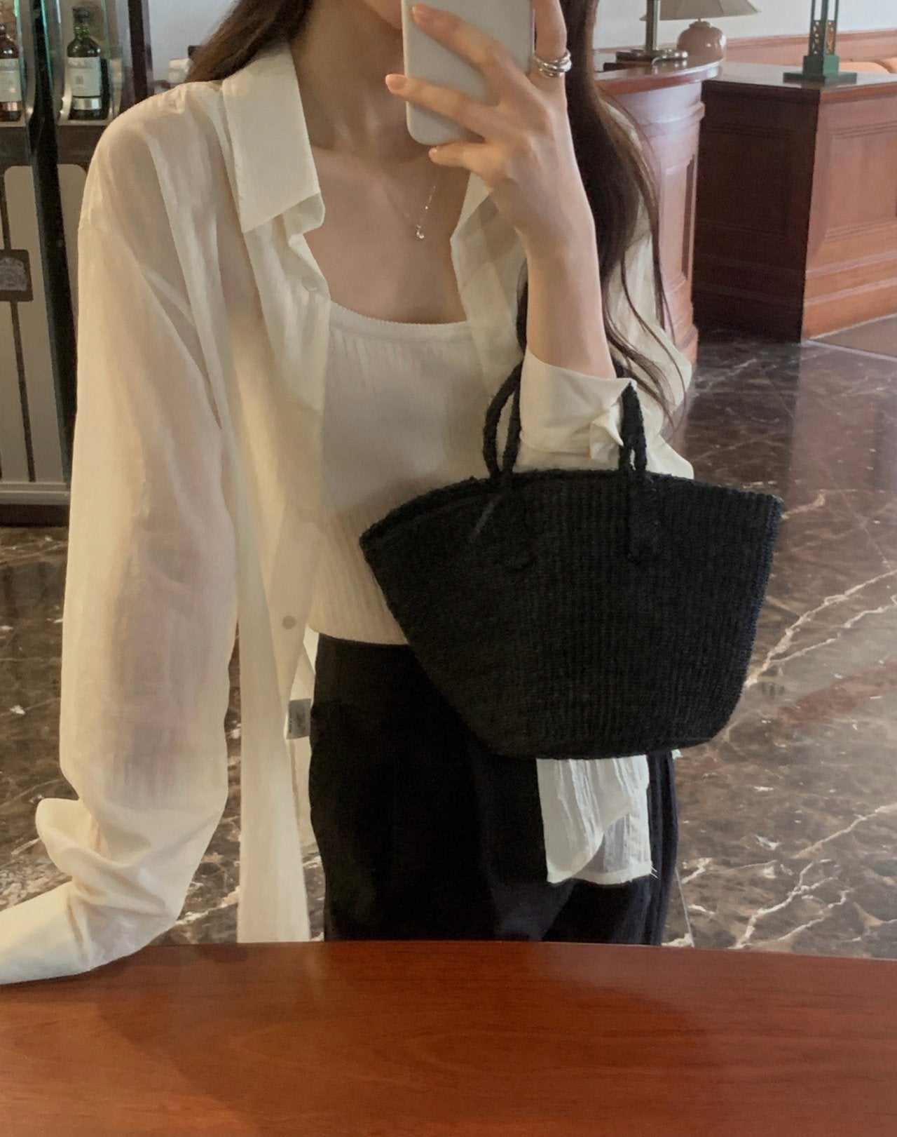 Sheer shirt-5col