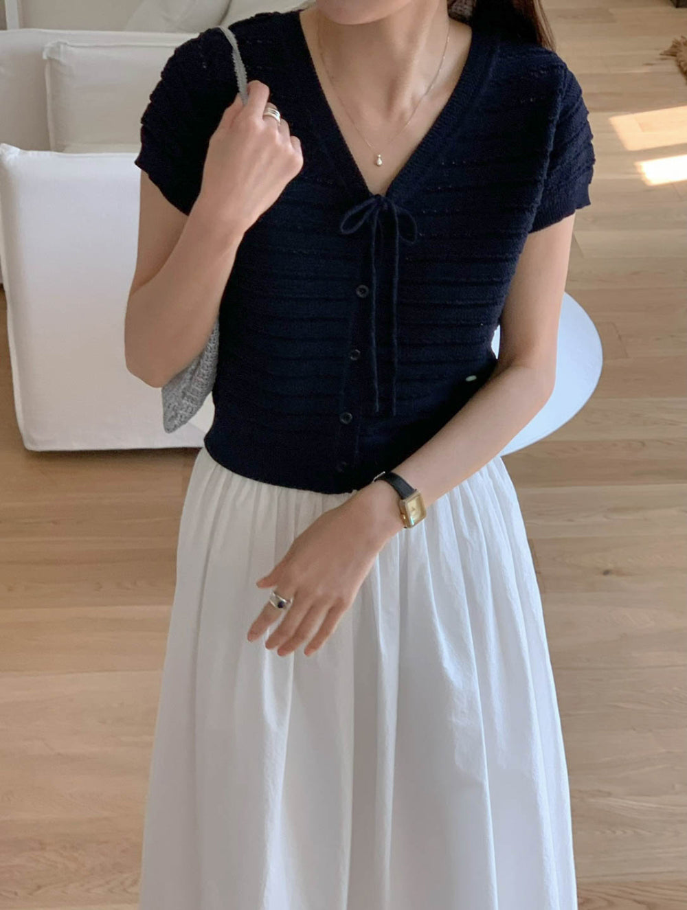 ivory即納 Ami Cardigan-3col