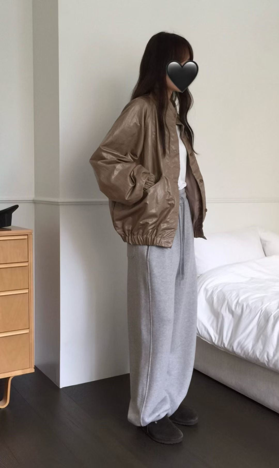 Half neck coated jacket-3col