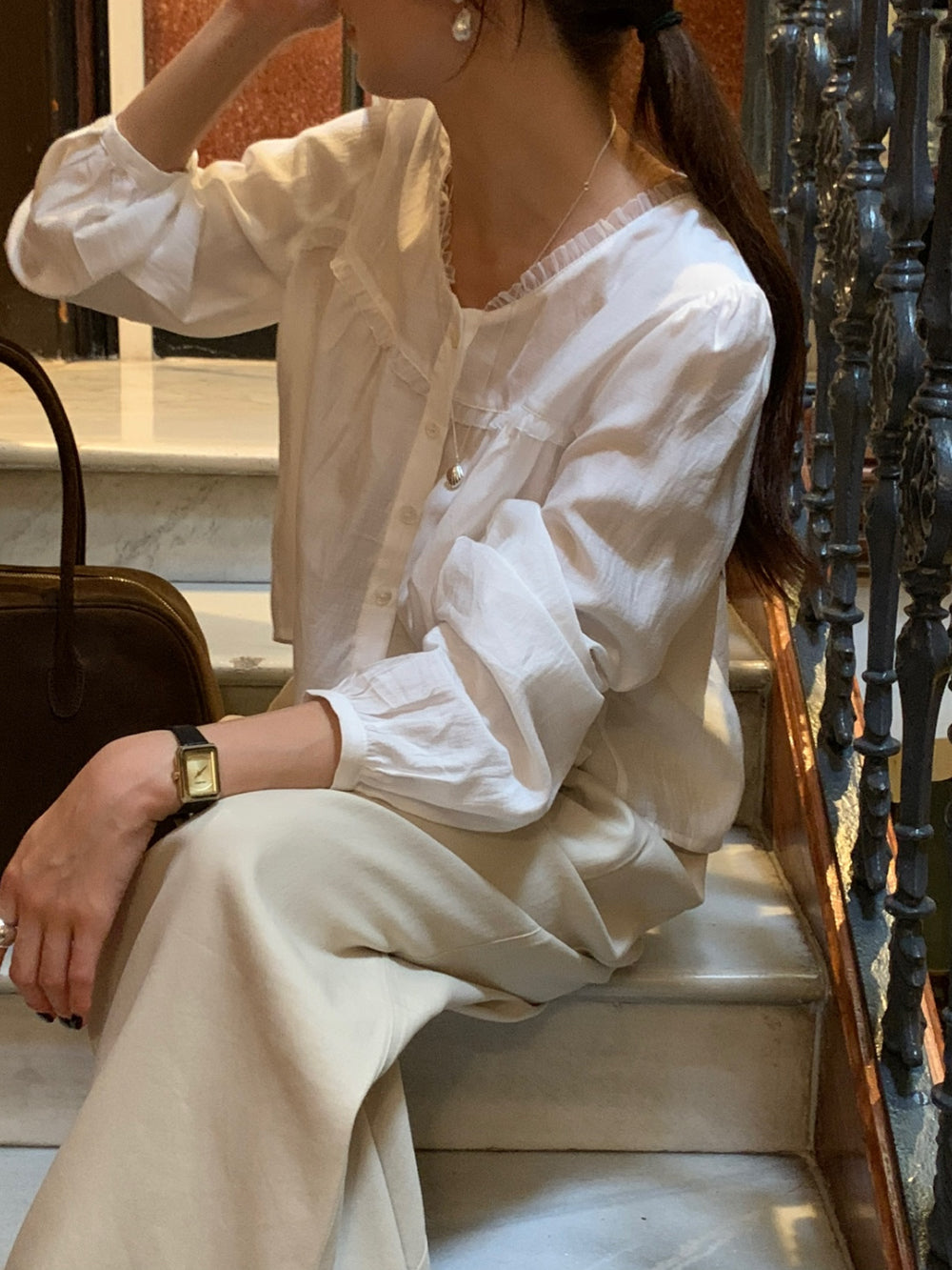 black即納 Date blouse-3col