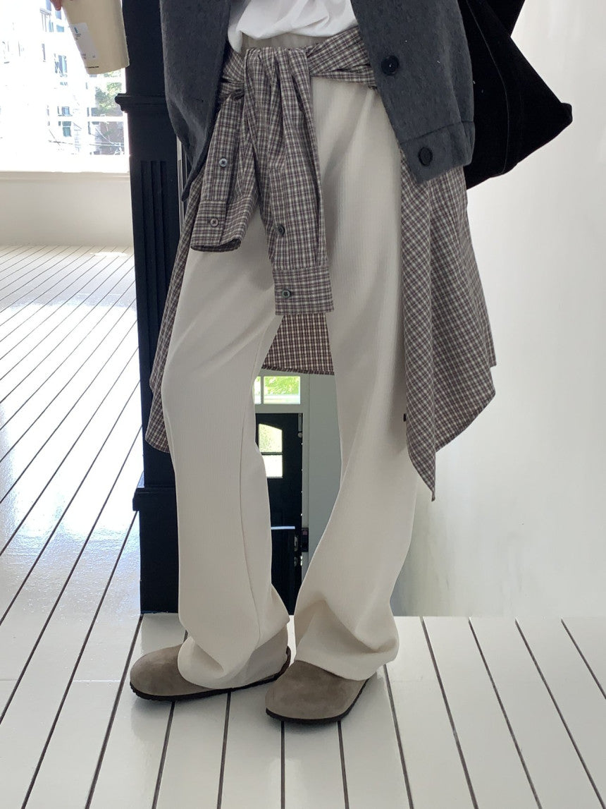 Belua corduroy banding waist pants-3col