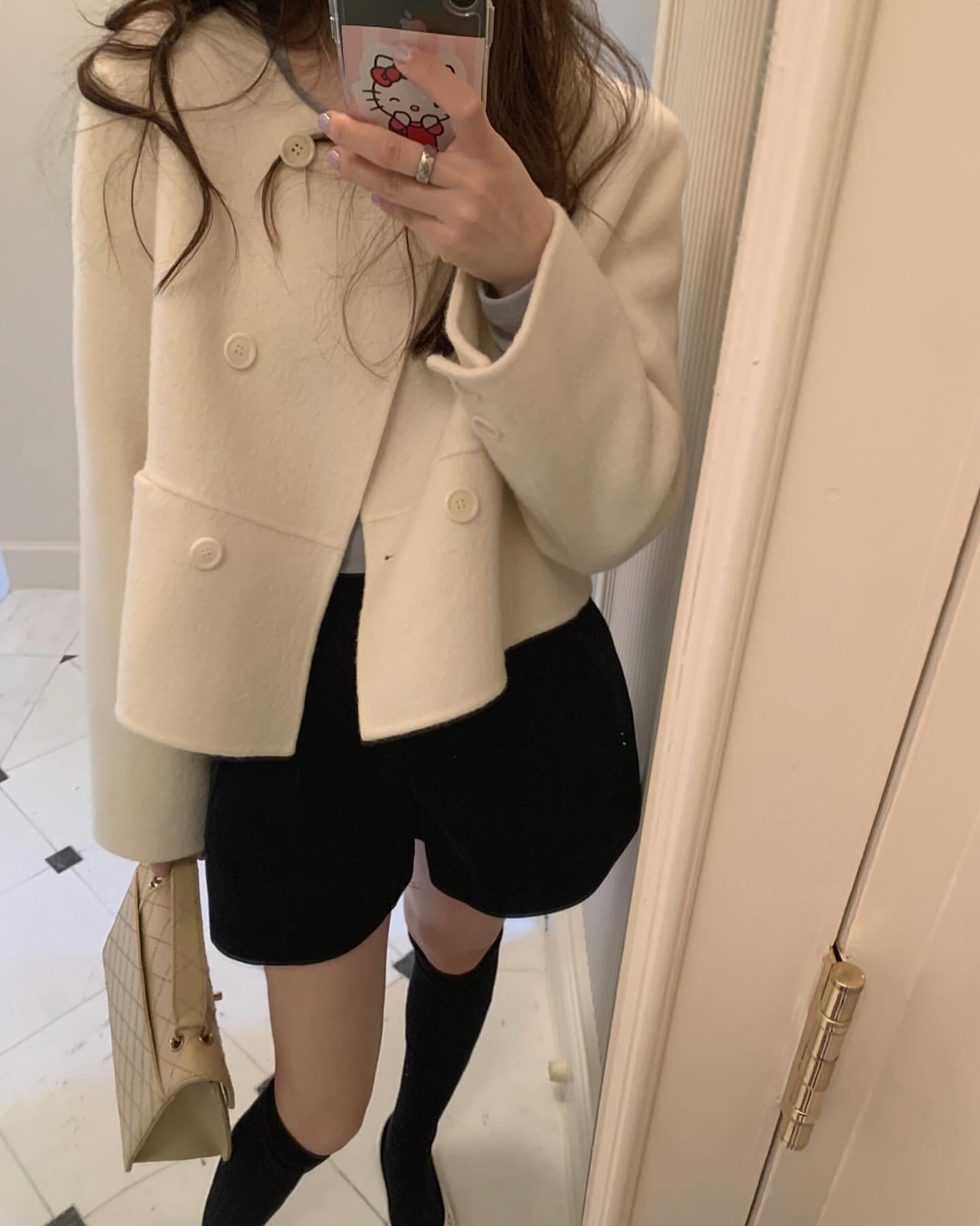 Mini short double handmade coat-3col