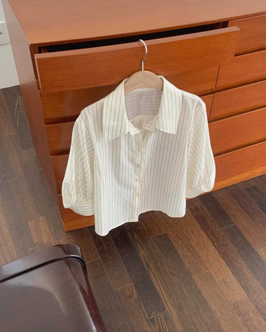 liter ferrier puff blouse-2col