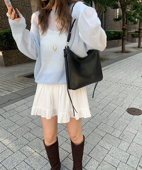 Slow loose alpaca knit-4col