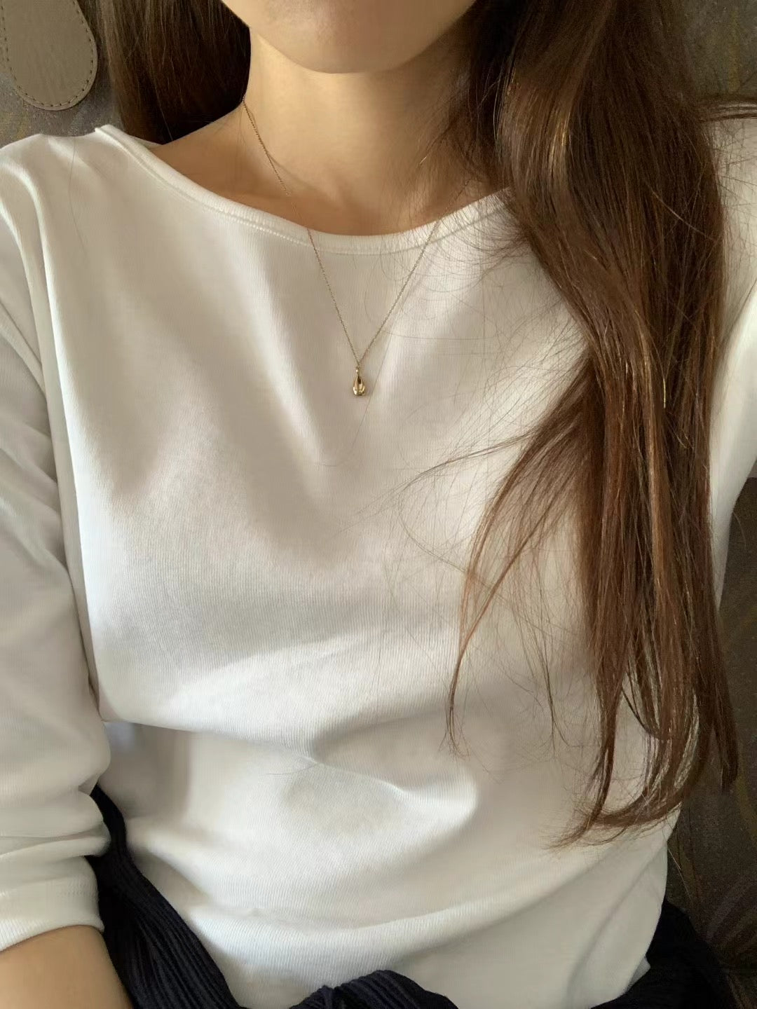 Ounce ria silver necklace-2col