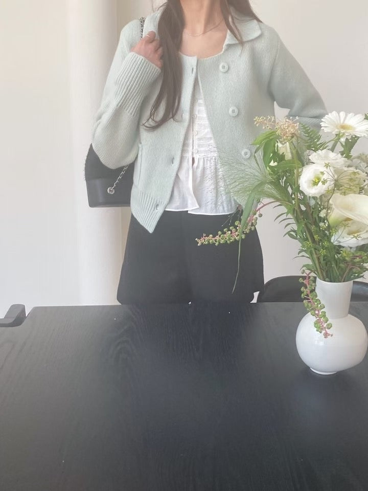collar button cardigan-2col