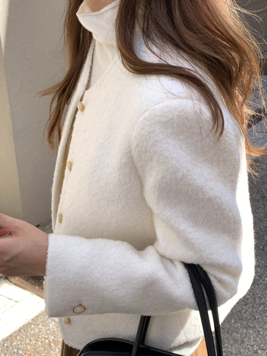 Blanc wool boucle tweed jacket-2col