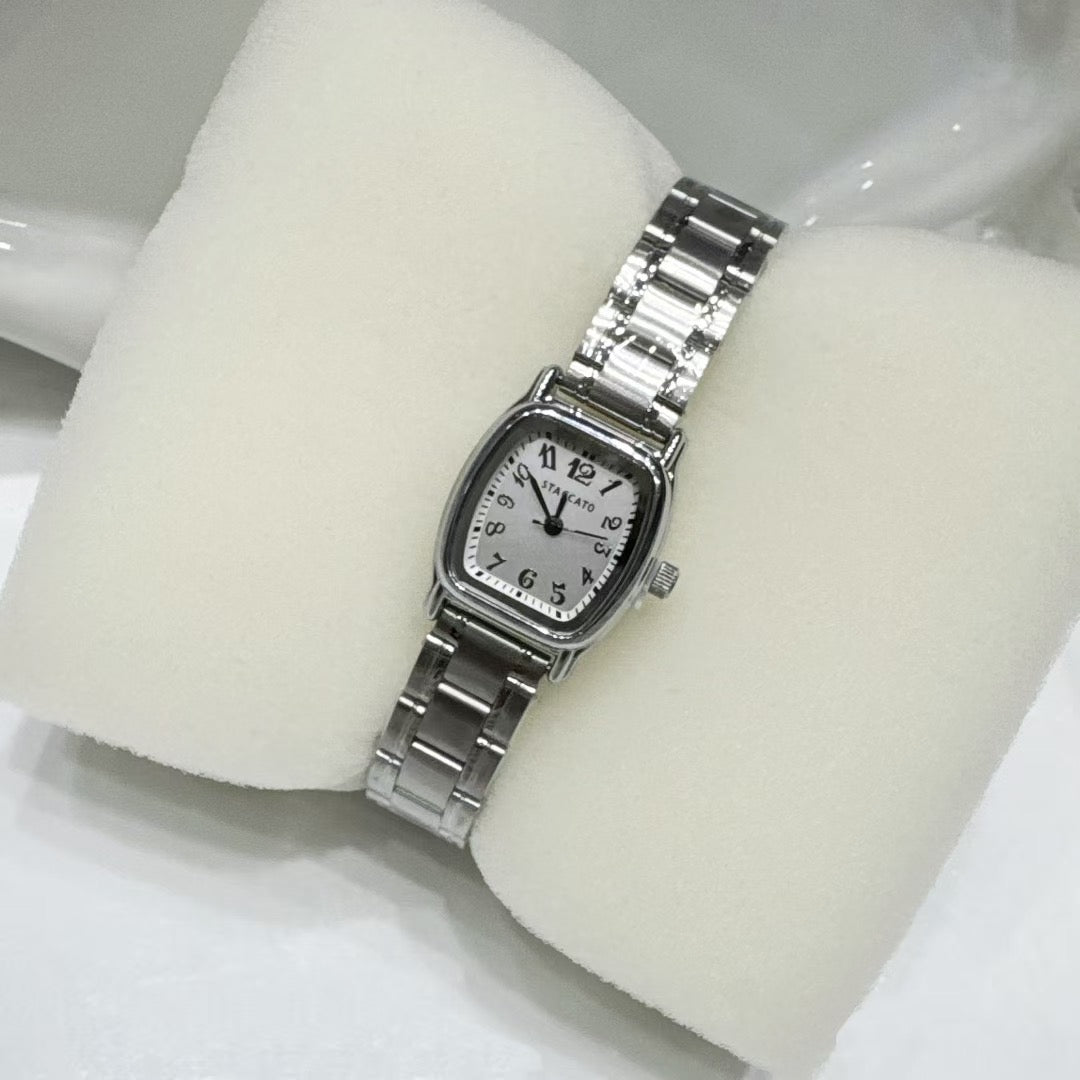staccato round square silver