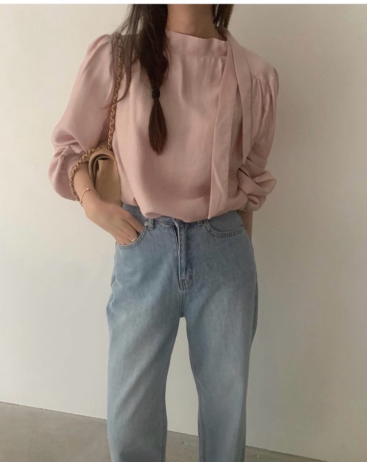 2way longsleeve blouse-4col