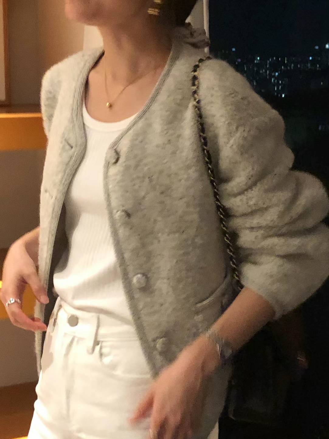 Ounce erin alpaca boucle tweed jacket-2col