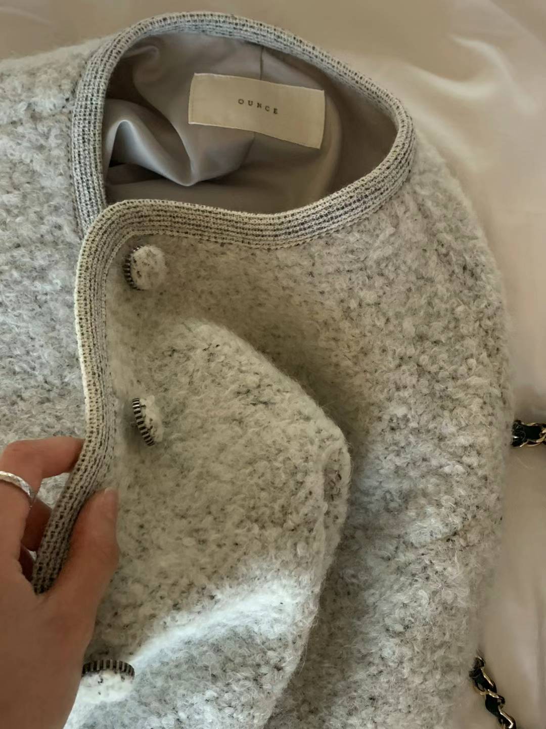Ounce erin alpaca boucle tweed jacket-2col