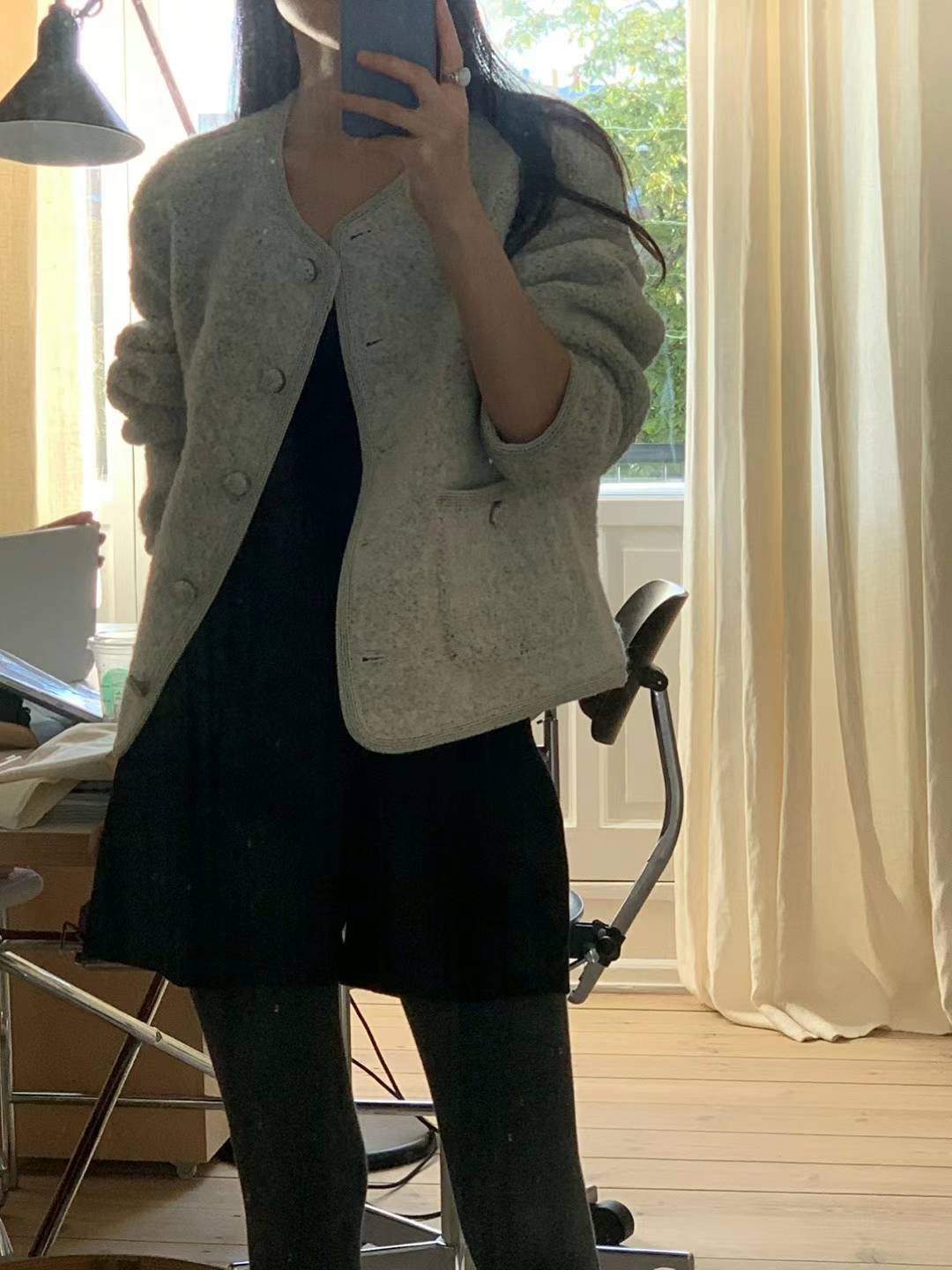 Ounce erin alpaca boucle tweed jacket-2col