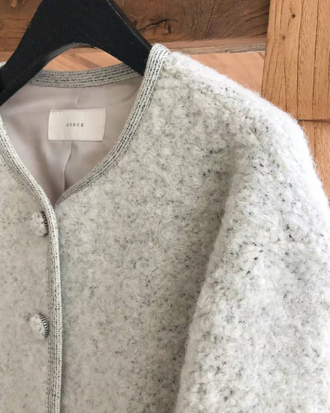 Ounce erin alpaca boucle tweed jacket-2col