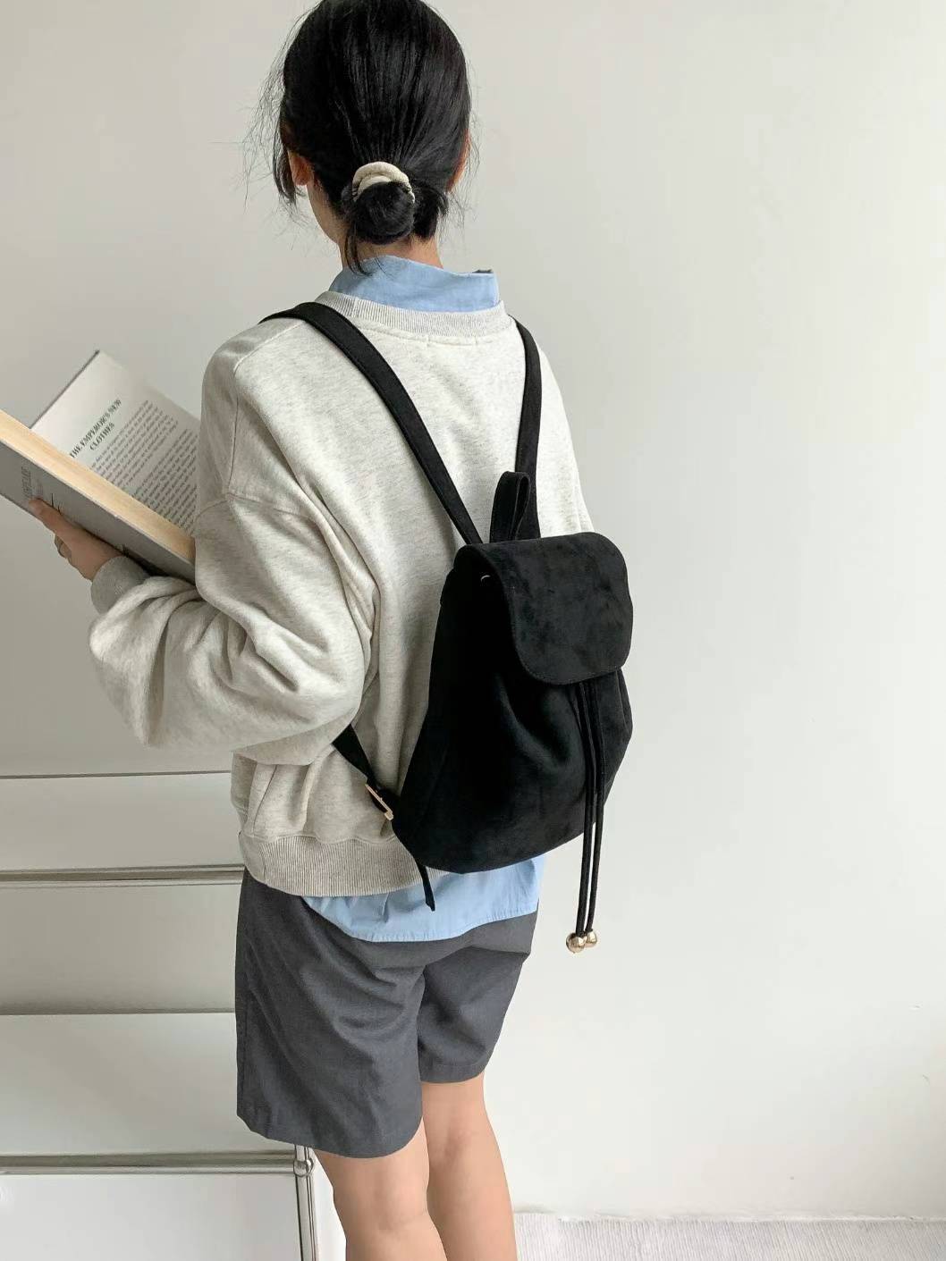 Riley suede backpack-3col