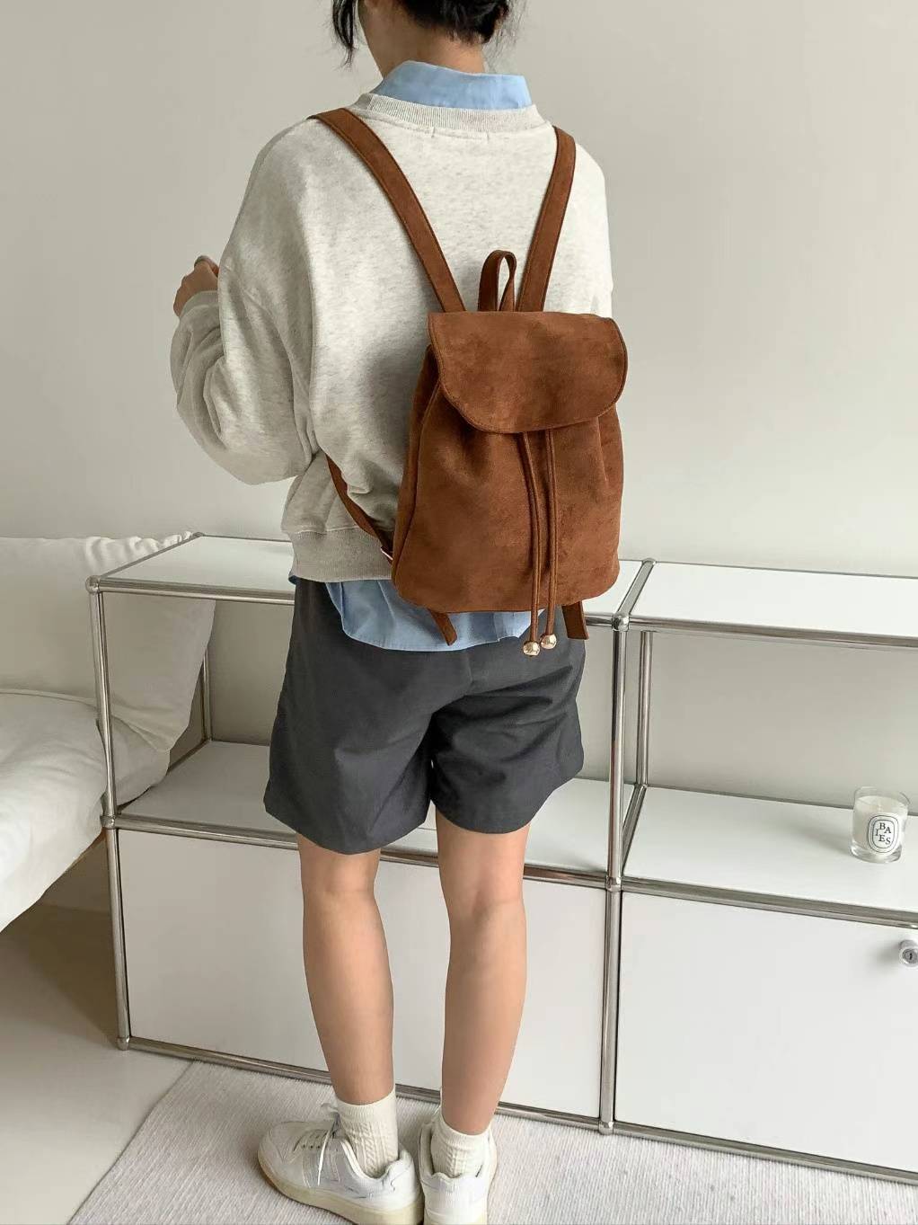 Riley suede backpack-3col