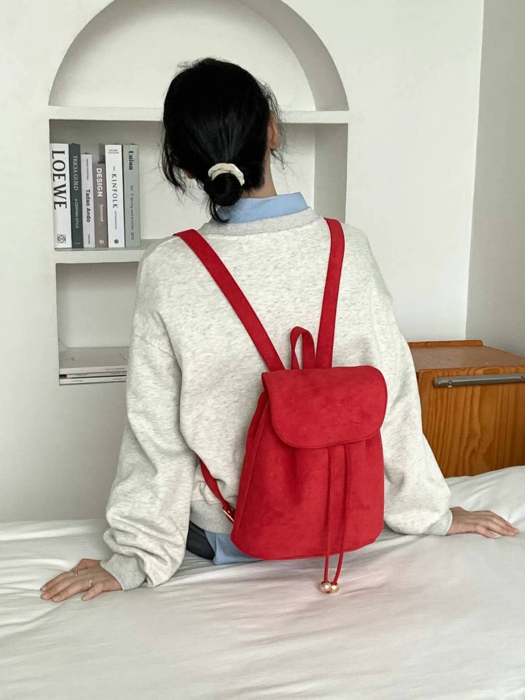 Riley suede backpack-3col