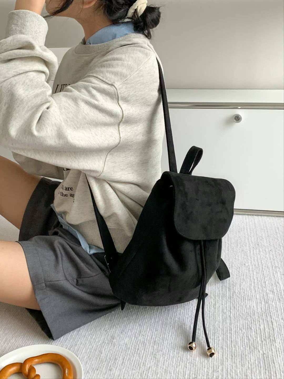 Riley suede backpack-3col