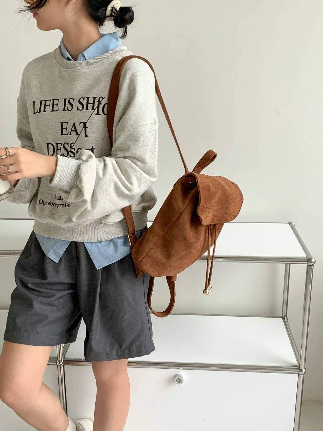 Riley suede backpack-3col