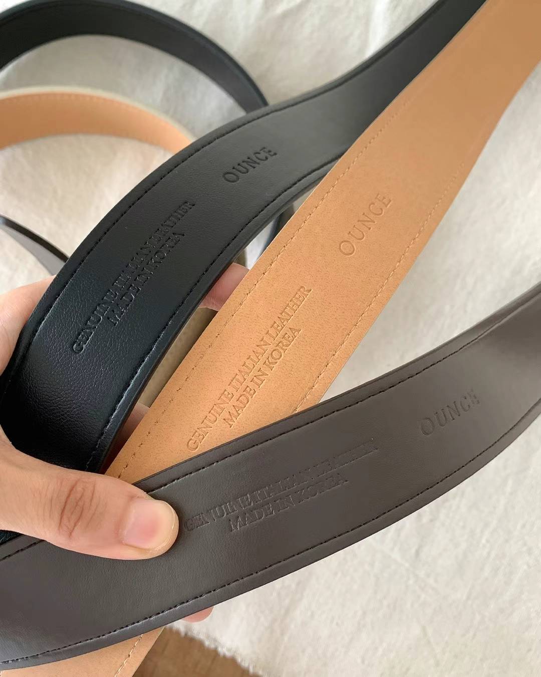 Ounce Italy real leather belt-3col