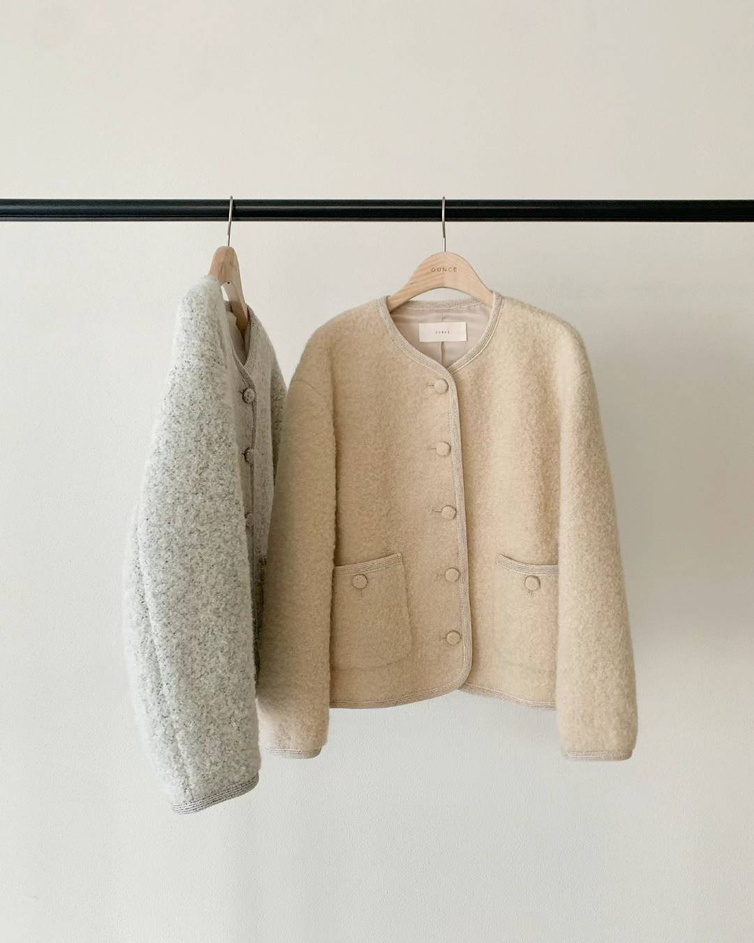 Ounce erin alpaca boucle tweed jacket-2col