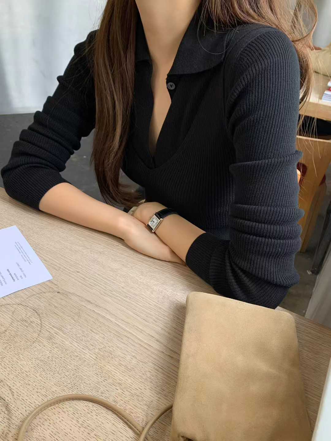 Ounce mood collar cardigan-2col