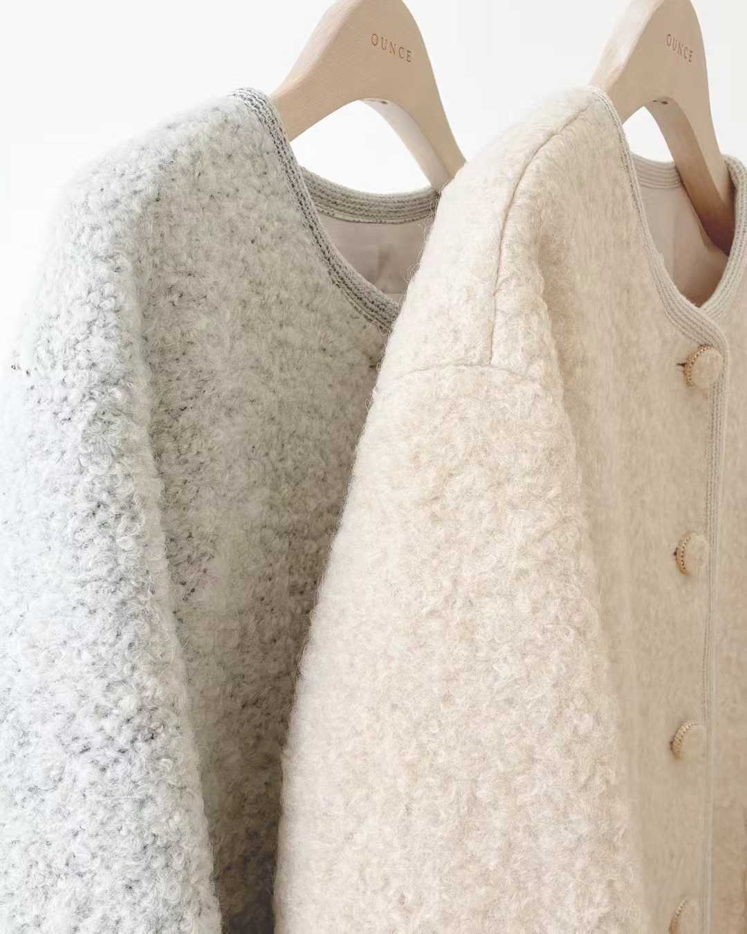 Ounce erin alpaca boucle tweed jacket-2col