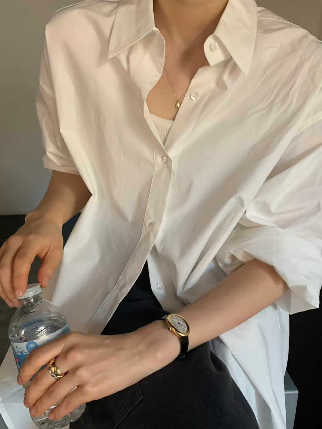 Ounce clean boxy shirt-2col