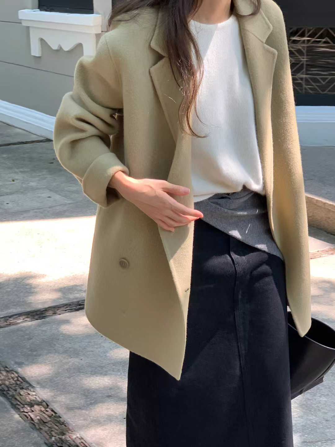 Ounce bruni double half handmade coat