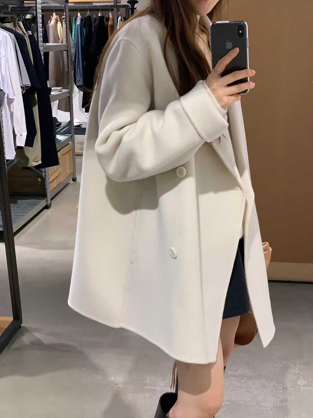Ounce bruni double half handmade coat