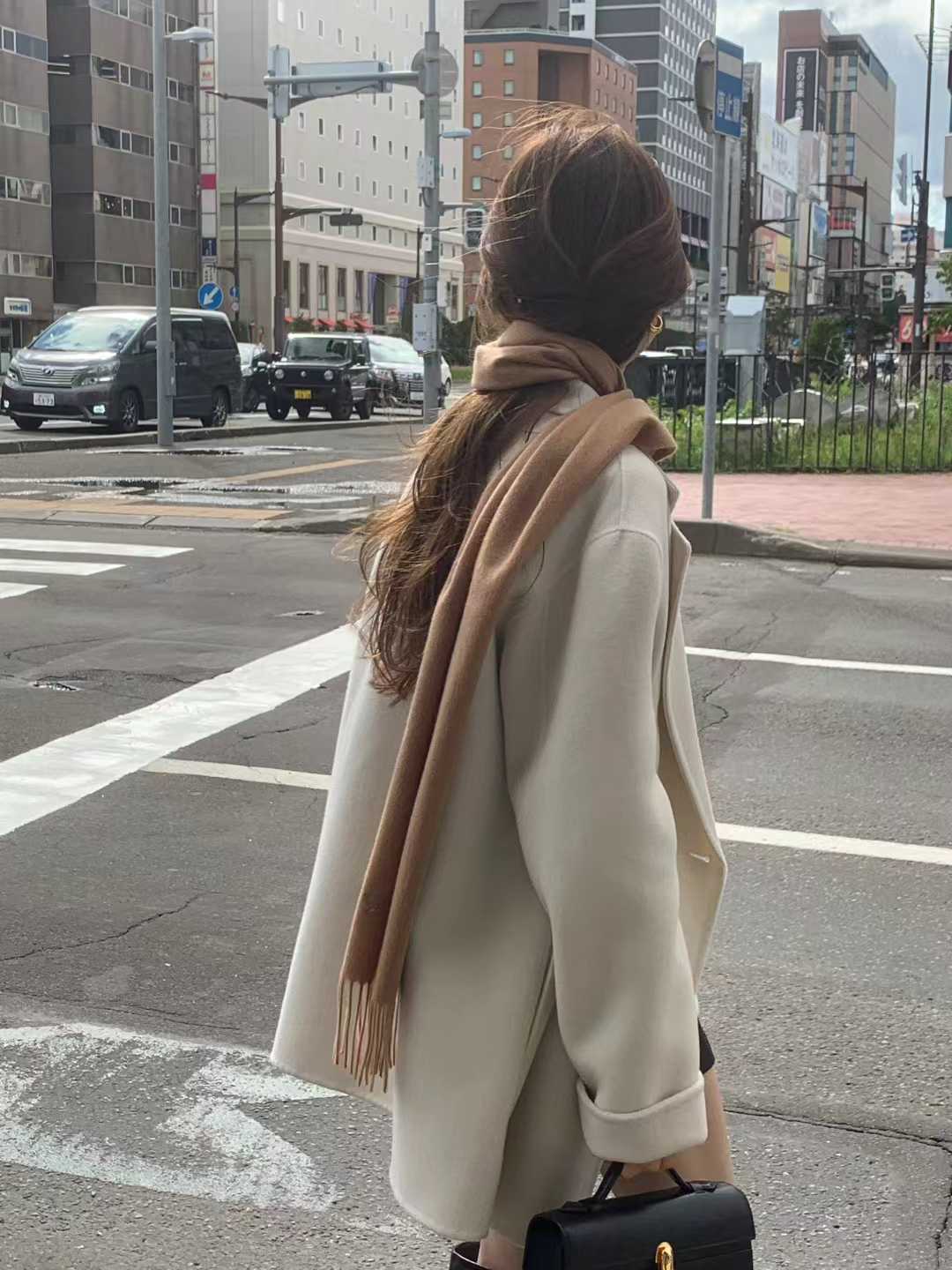 Ounce bruni double half handmade coat