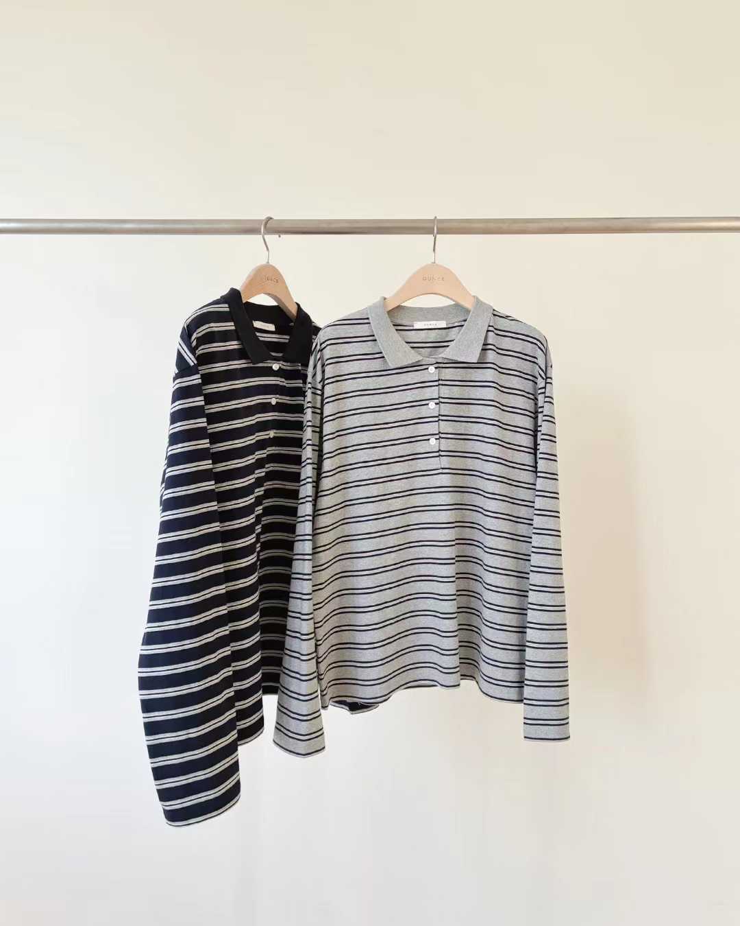 Ounce bon stripe collar T-2col