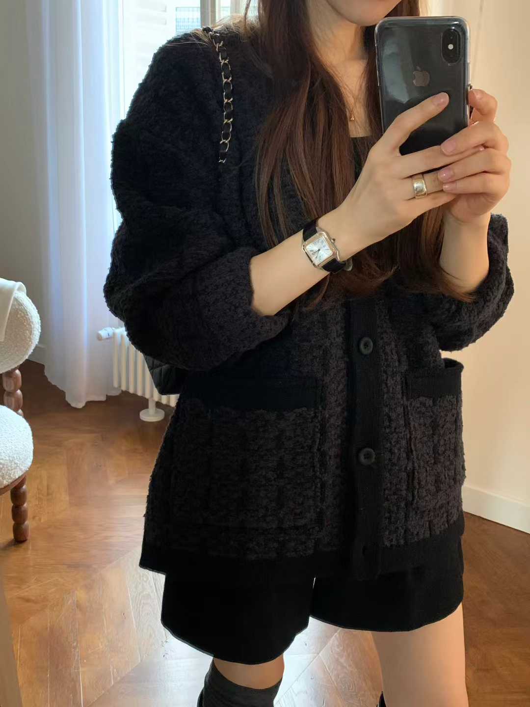 Ounce tweed knit cardigan-2col