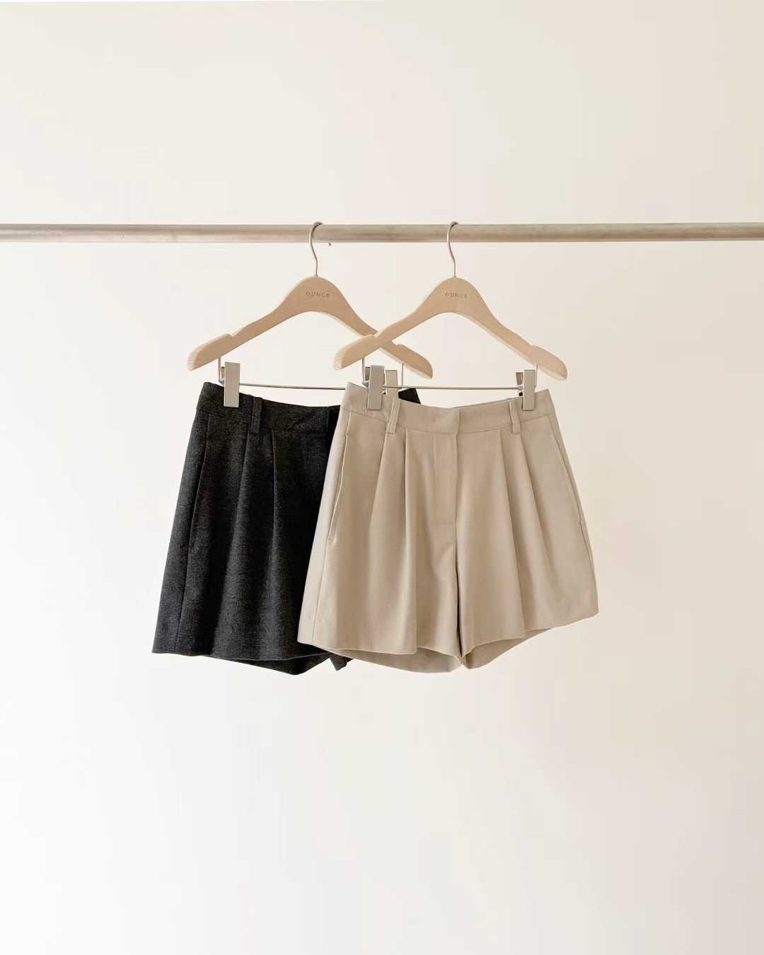 Ounce wool toff shorts-2col