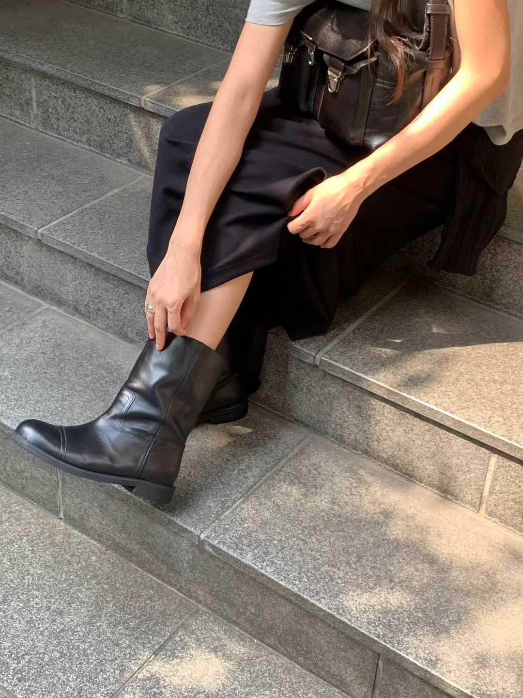 black即納 Ounce maxi string skirt-2col