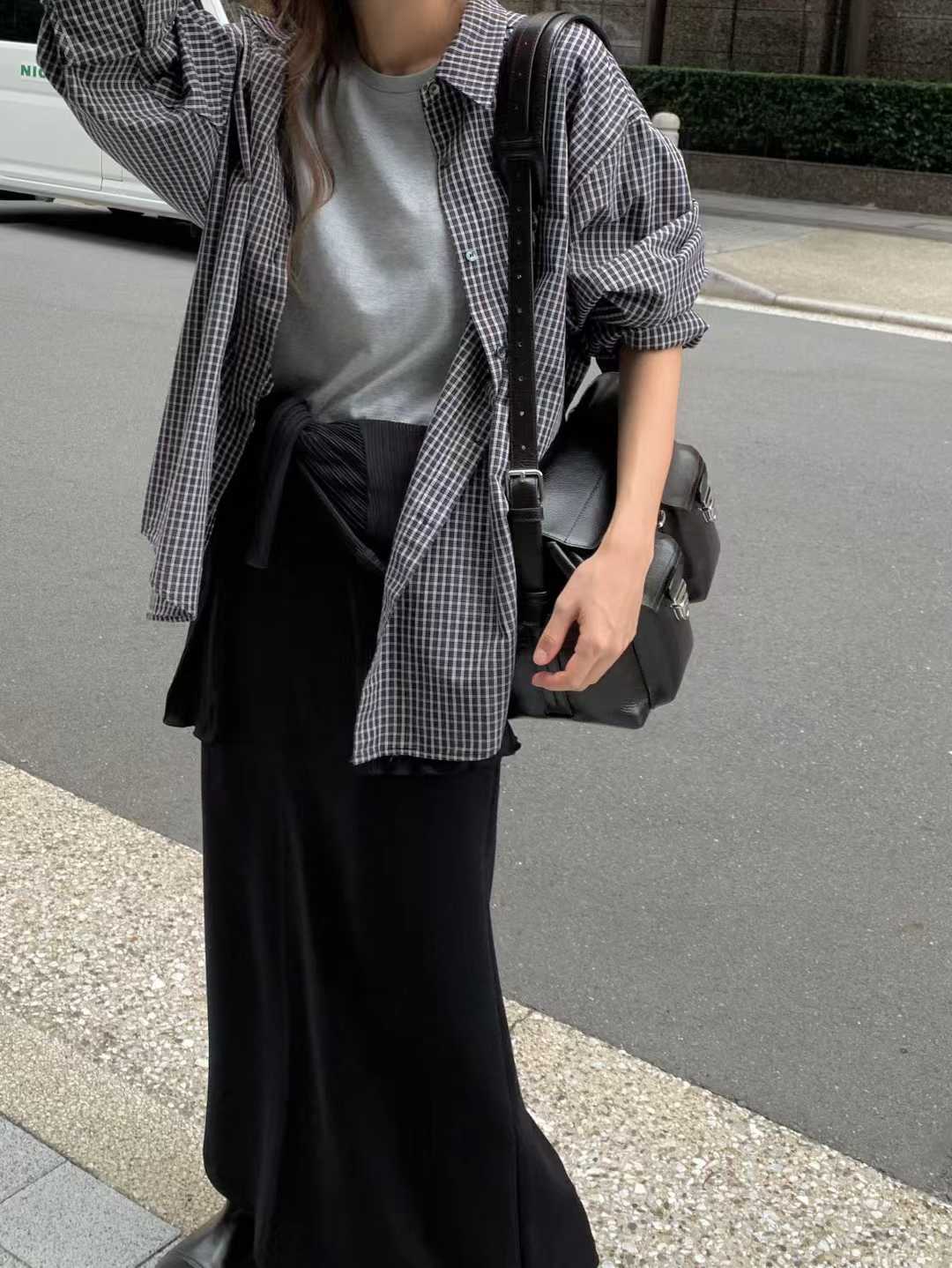 black即納 Ounce maxi string skirt-2col