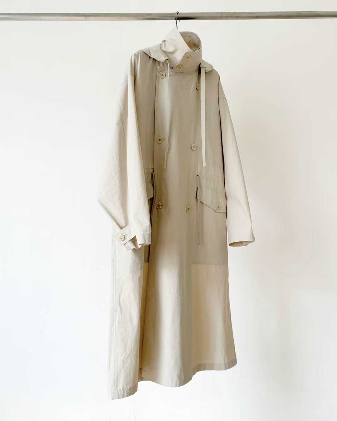 Ounce double hood trench coat