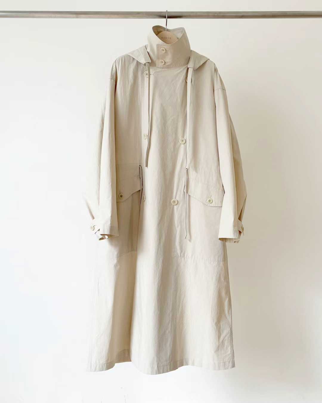 Ounce double hood trench coat