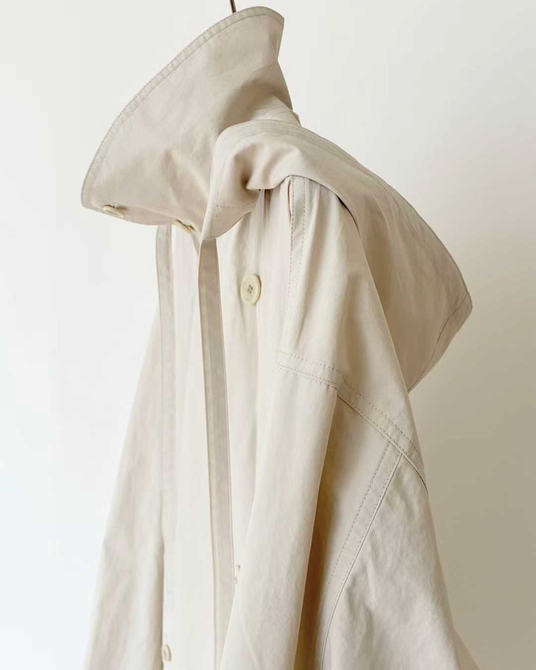 Ounce double hood trench coat