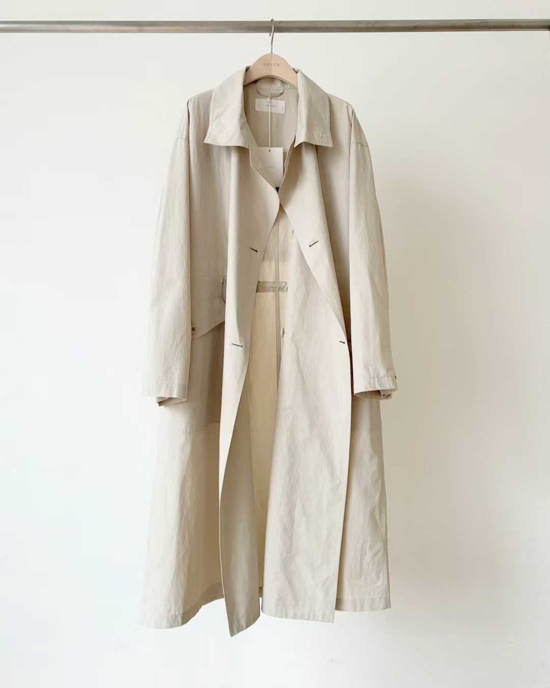 Ounce double hood trench coat