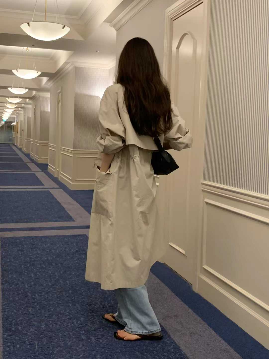 Ounce double hood trench coat