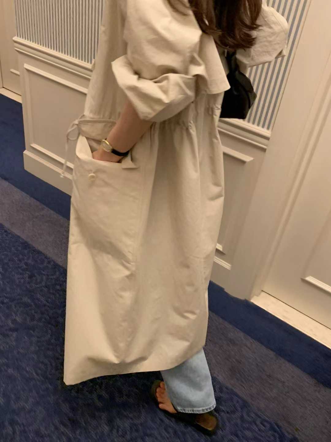 Ounce double hood trench coat