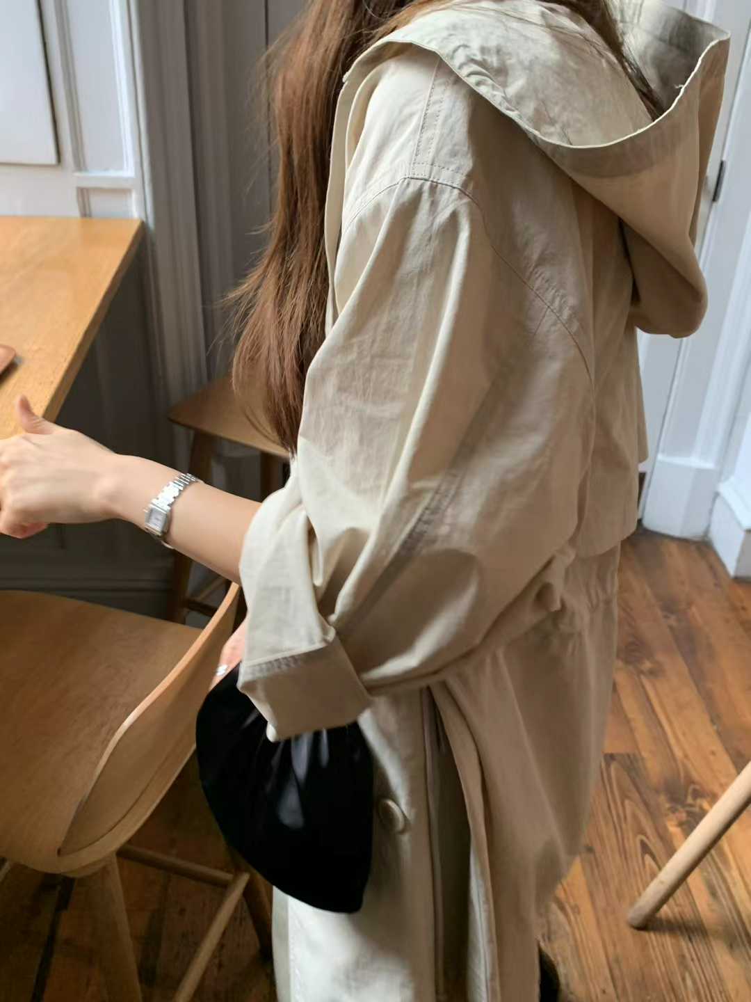 Ounce double hood trench coat