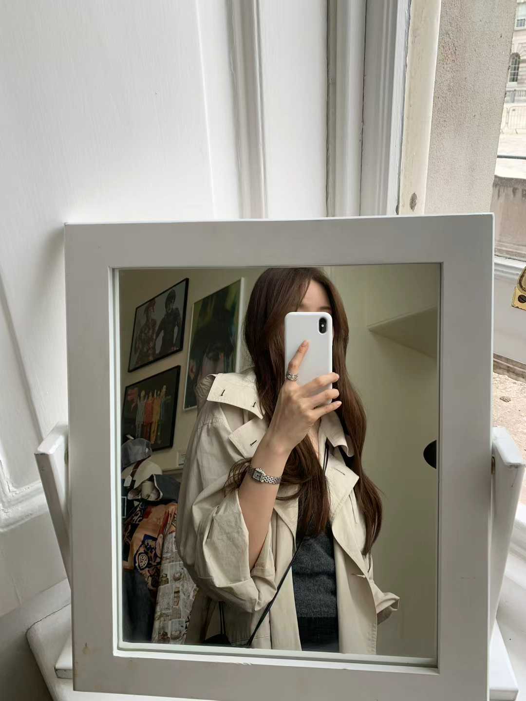 Ounce double hood trench coat