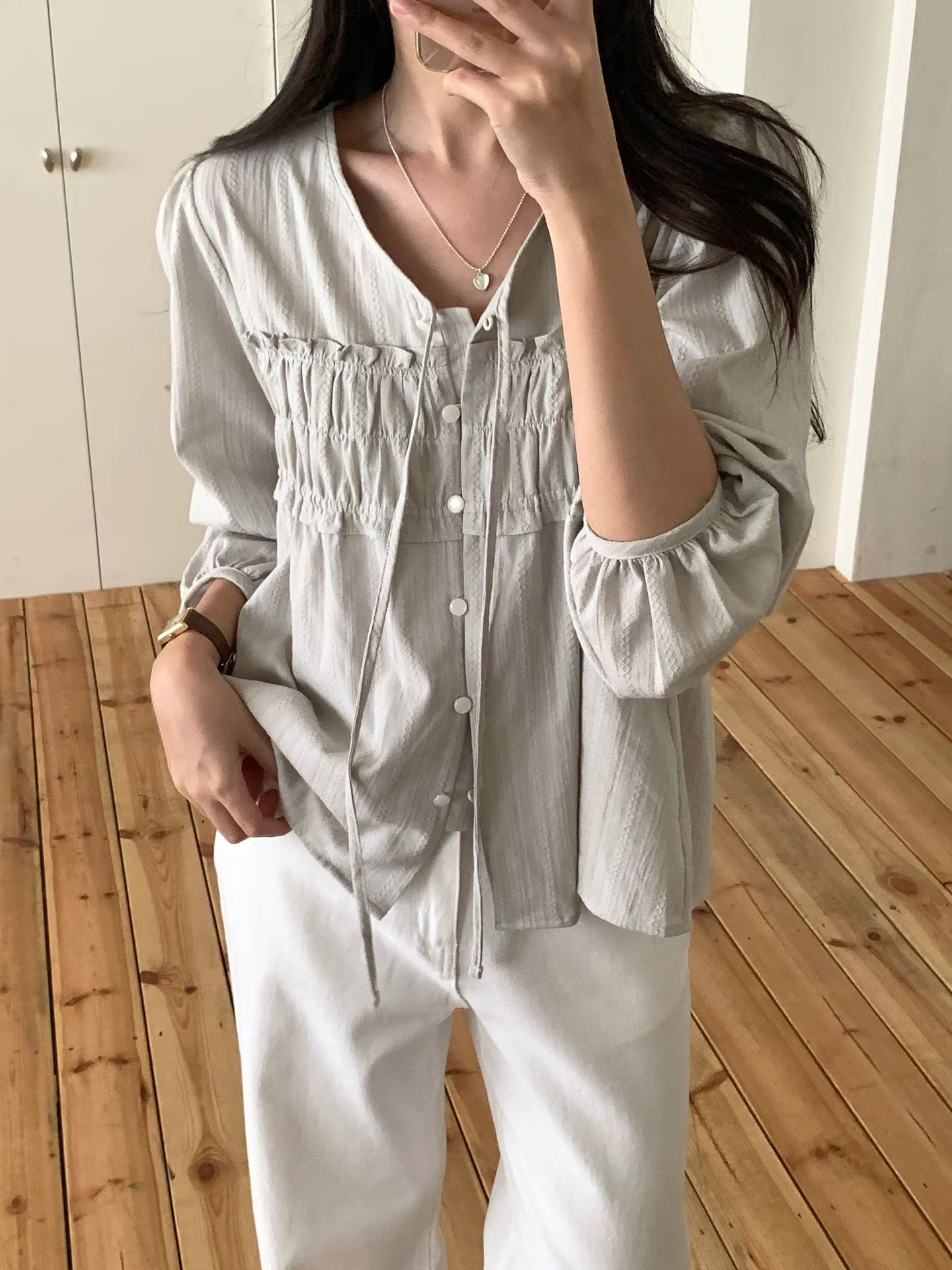 rosy frill blouse-2col