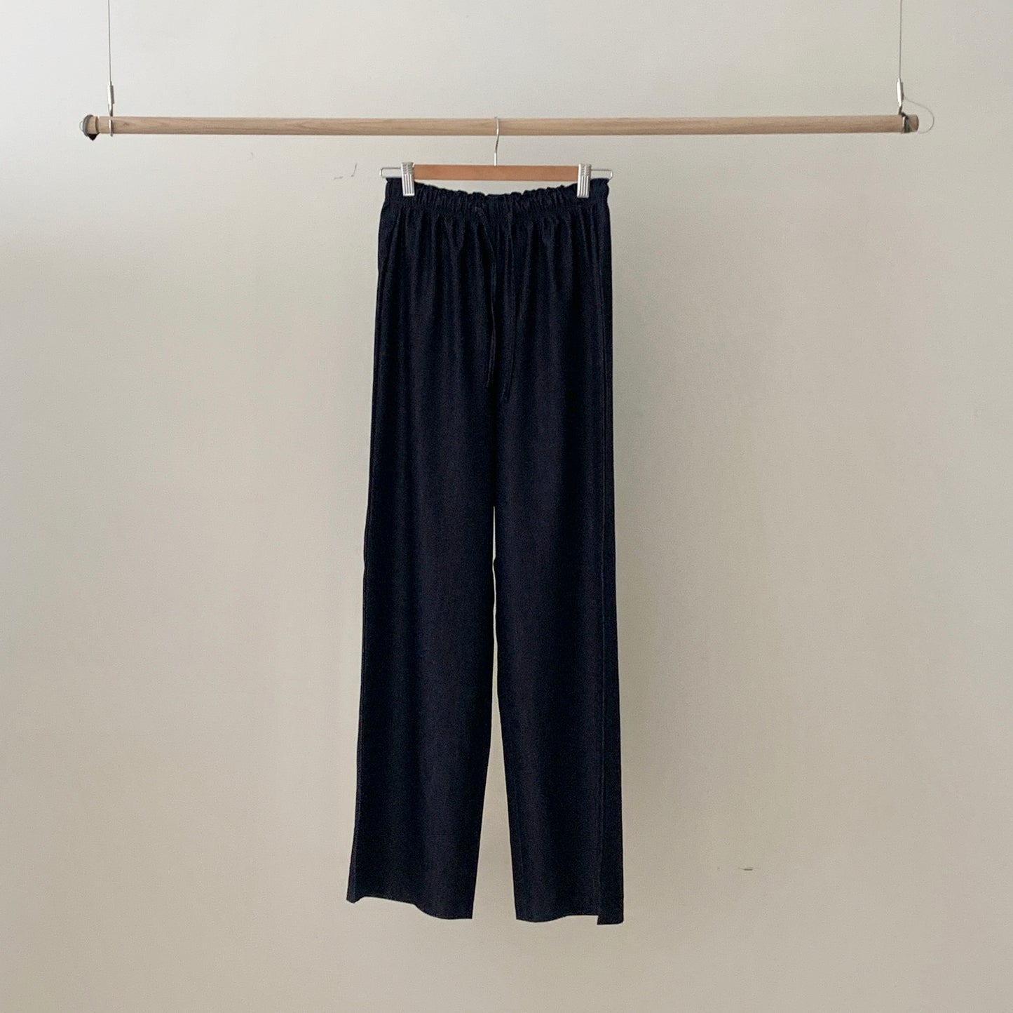 Ice banding denim slacks ショート丈あり