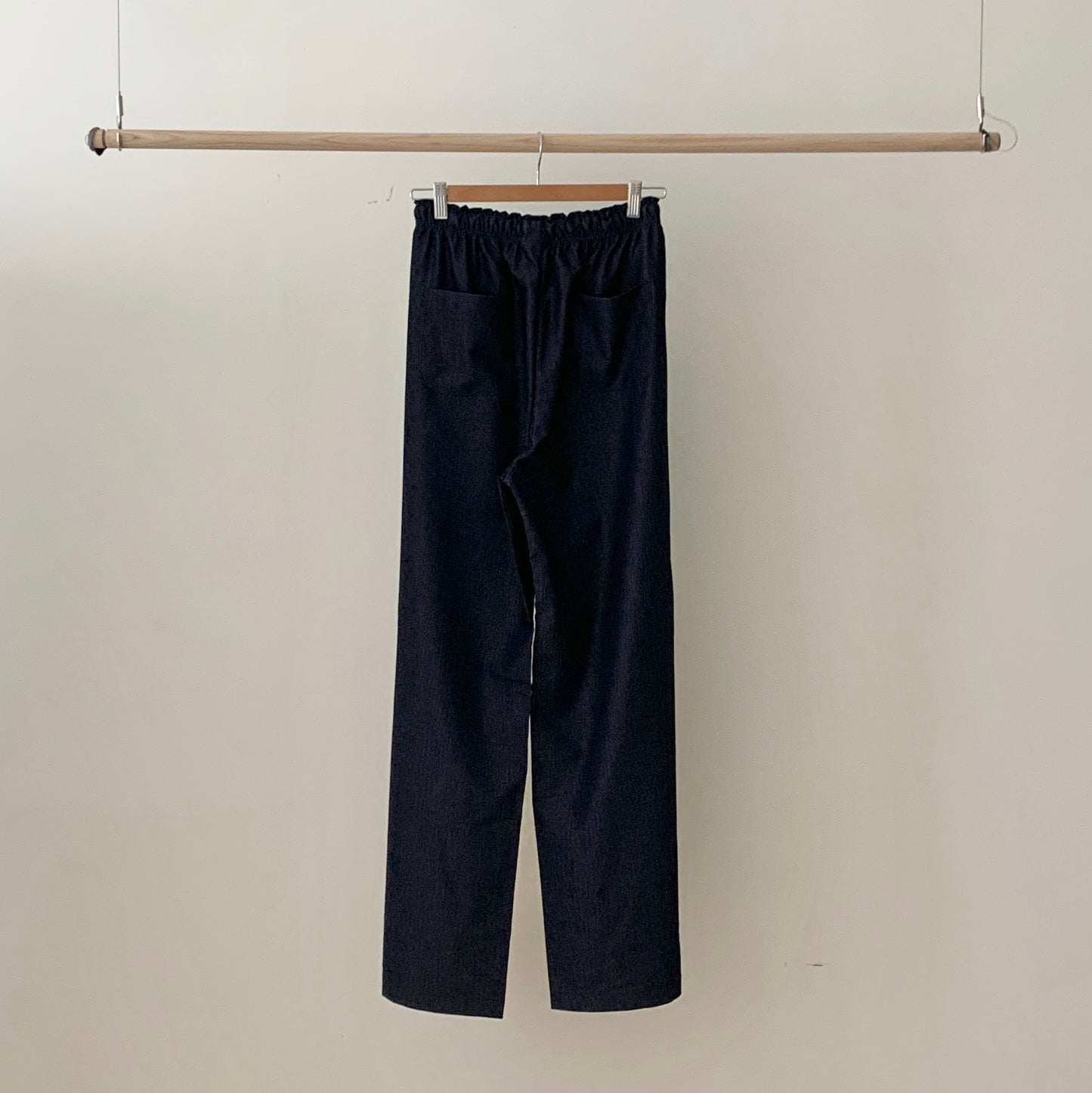 Ice banding denim slacks ショート丈あり
